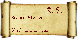 Krauss Vivien névjegykártya